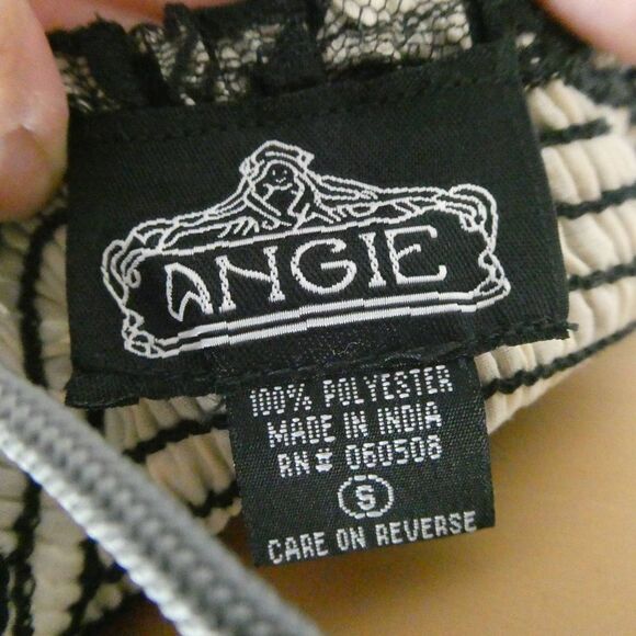 Angie Strapless Nude Illusion Floral Lace Overlay Dress Empire High Waist Black - Picture 6 of 10